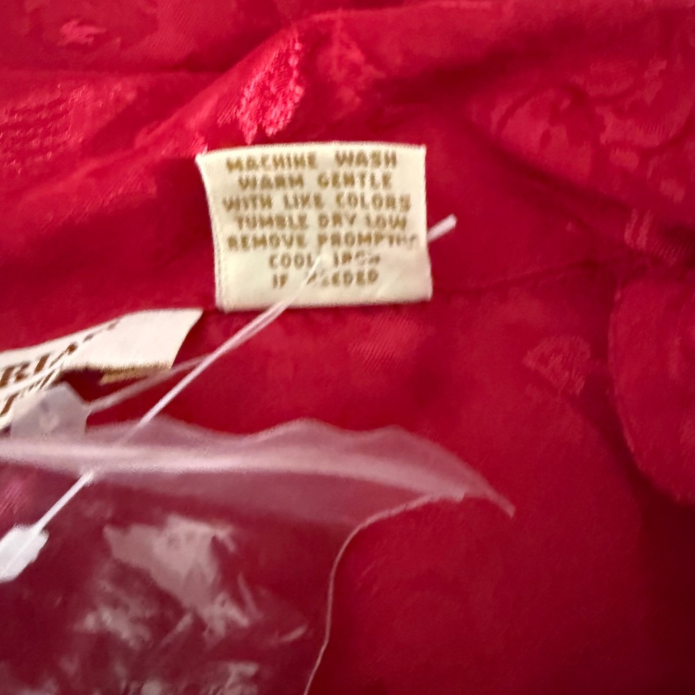 Victoria's Secret Pajama Top Womens P/S Red Jacquard Floral Button Up Vintage - Picture 8 of 10